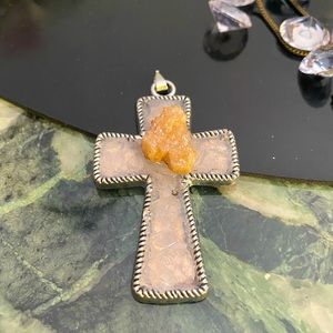 Crystal stone across pendant